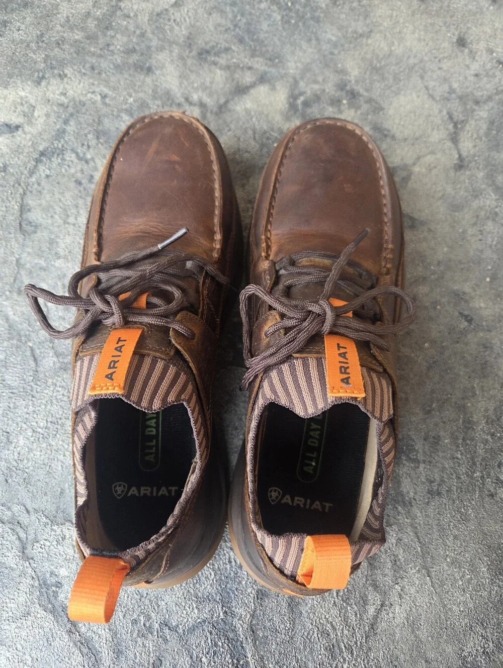 Ariat Brown Men's Leather Working Mile Composite Toe Lace-Up Casual Shoes